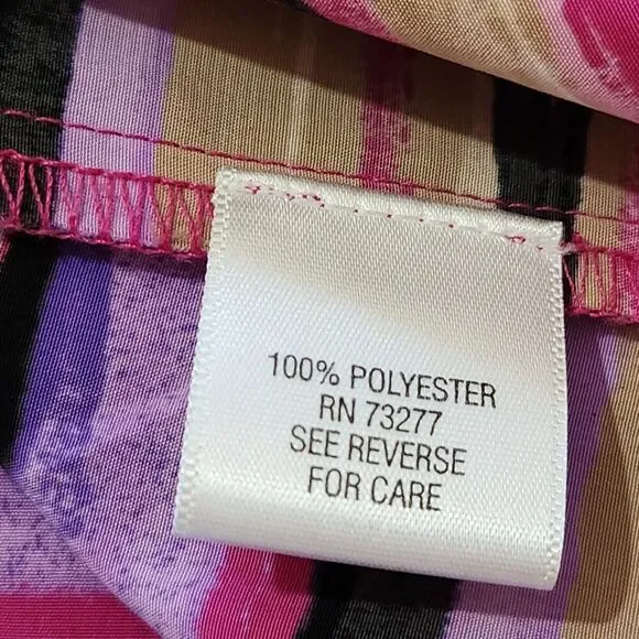 DANA BUCHMAN Top Roll Tab Sleeve Striped Size XL Hide Buttons - Picture 11 of 12